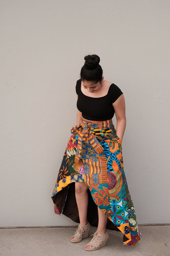 High low ankara outlet skirt