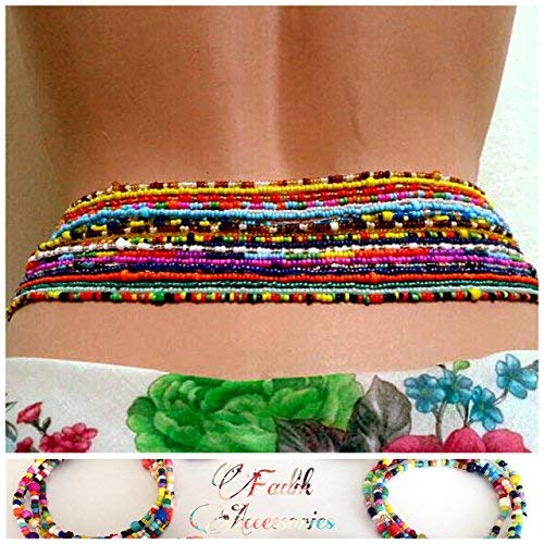 2 strands African waist beads with screw