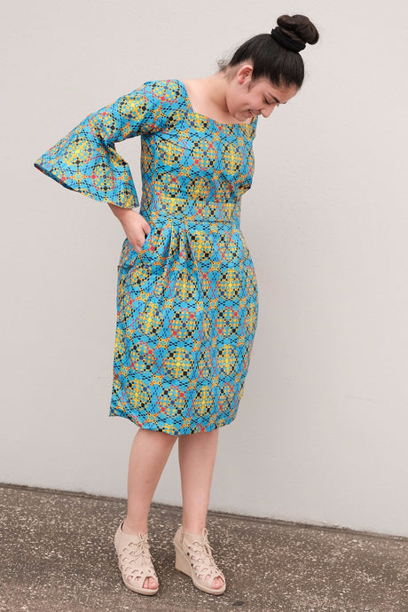 Owa blue bell sleeve dress