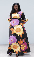 Bimi black bold floral maxi dress