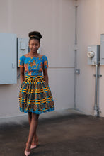 Kojo mix fabrics set of top and skirt