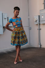Kojo mix fabrics set of top and skirt