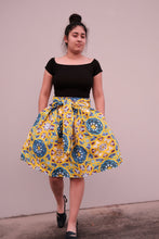 Kelly yellow multi print skirt