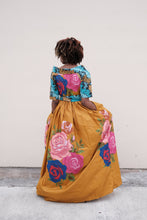 Bimi brown bold floral maxi dress