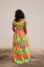 Fola sleeveless multi fabric maxi dress