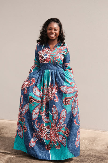 Keke long sleeve maxi dress