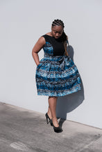 Rente blue black kampala dress