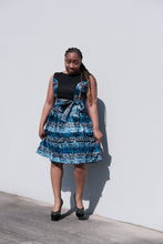 Rente blue black kampala dress