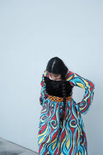 Arewa with velvet long sleeve maxi dress