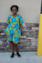 Kale green floral short pant and tunic top