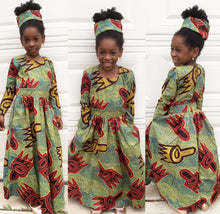 Oreke girls comb print maxi dress