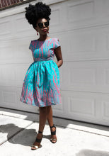 Rente blue and pink dress