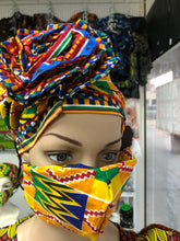 Face mask with matching turban hair wrap