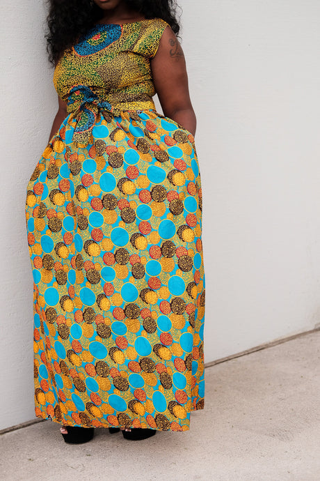 Multi circle maxi skirt